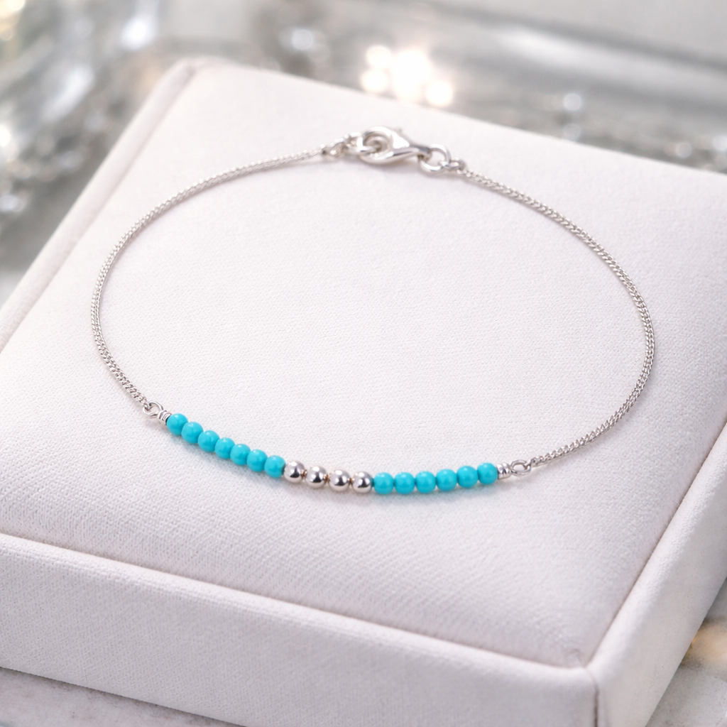 Bracelet Argent 925 & Perles Turquoises
