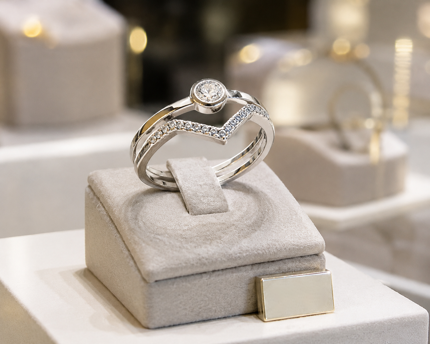 Bague Double Élégance Argent 925 Rhodié & Zirconiums