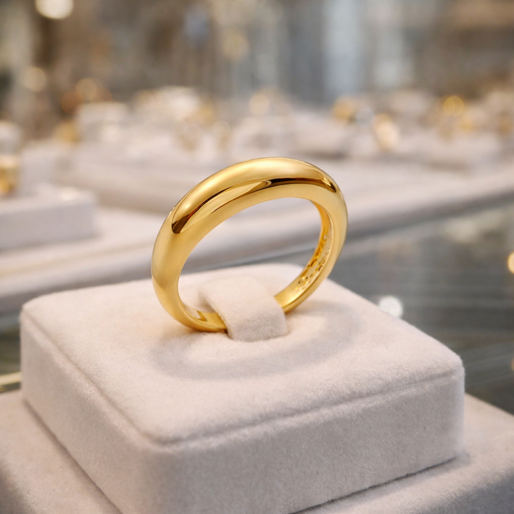 Alliance bombée plaqué or 18 carats
