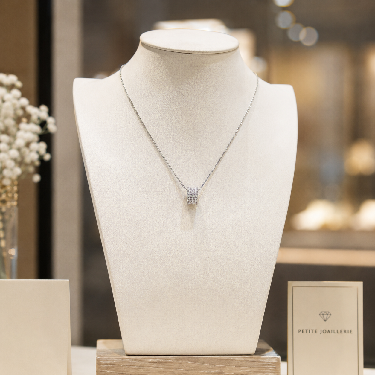 Collier Éclat Pavé – Argent 925 rhodié & Zirconiums