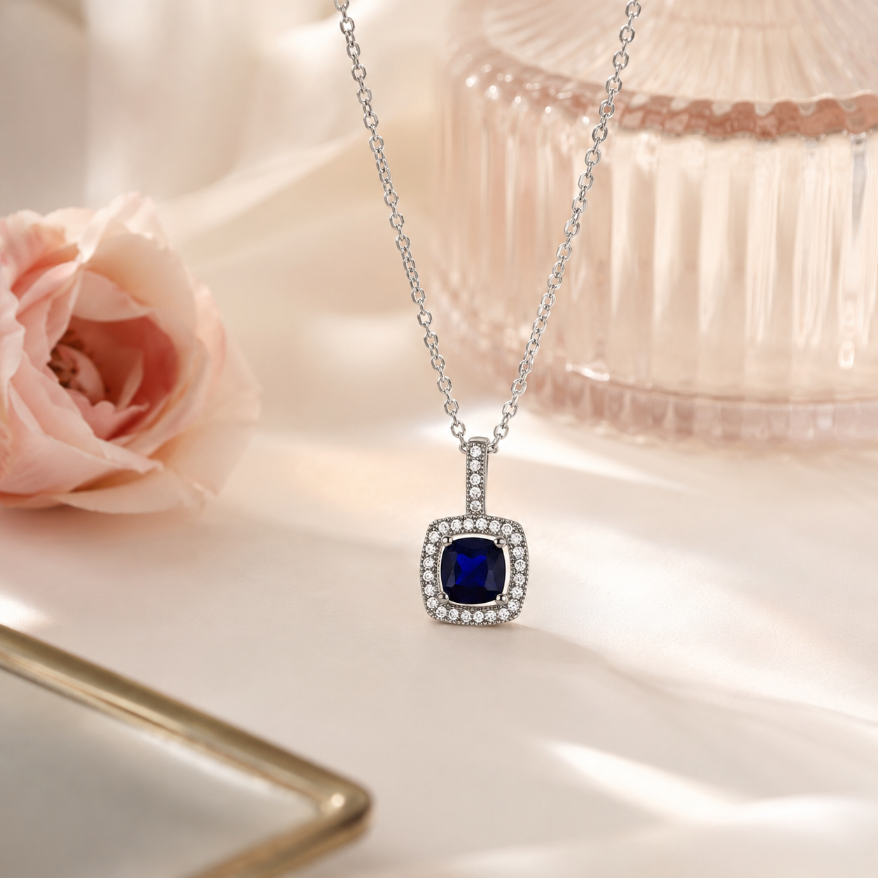 Collier Saphira Bleu – Argent 925 Rhodié & Zirconiums