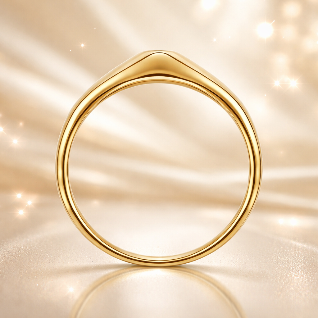 Bague Fine Plaqué Or 18 Carats & Zirconium – Élégance Minimaliste