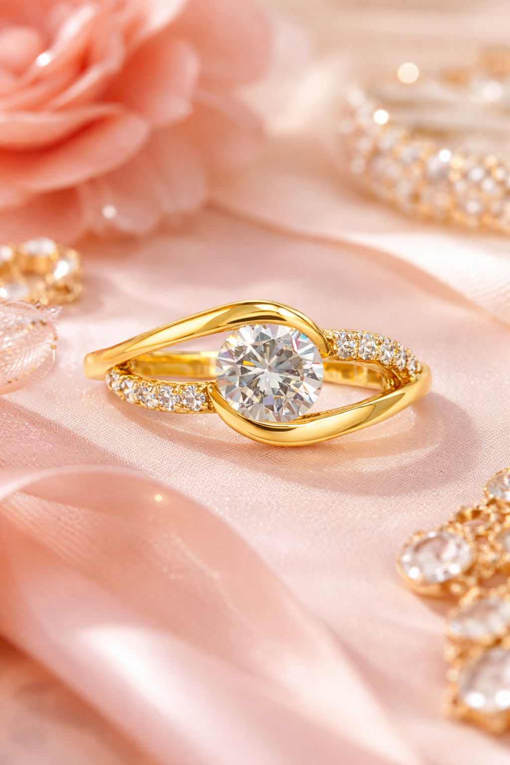 Bague Éclat – Plaqué Or 18 Carats & Zirconium