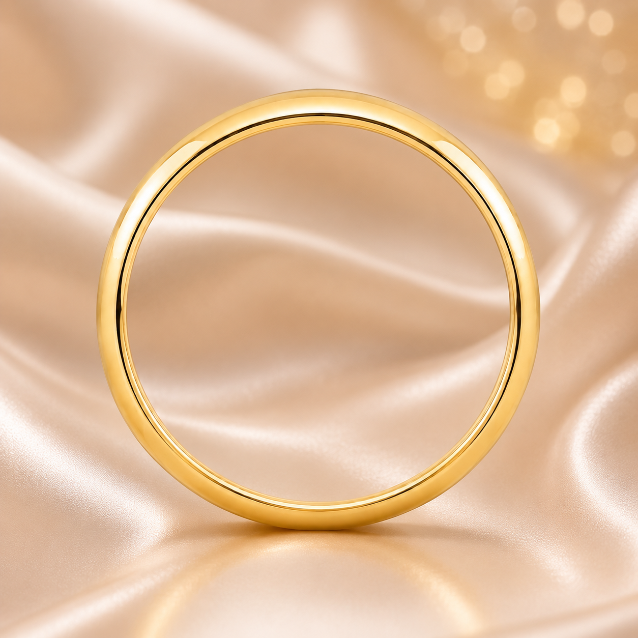 Alliance Bombée Plaqué Or 18 Carats — 4 mm