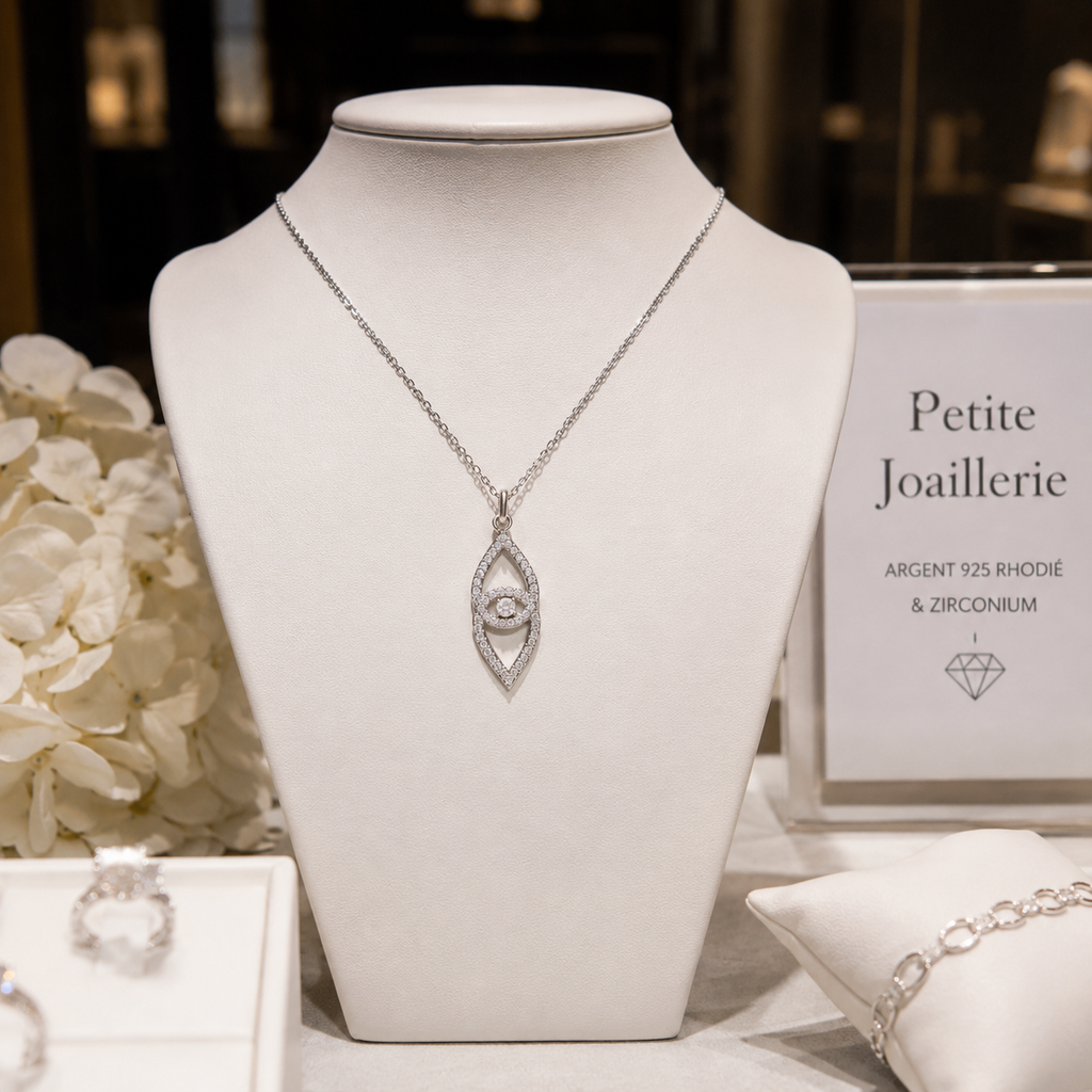 Collier Élégance Argent 925 Rhodié & Zirconiums