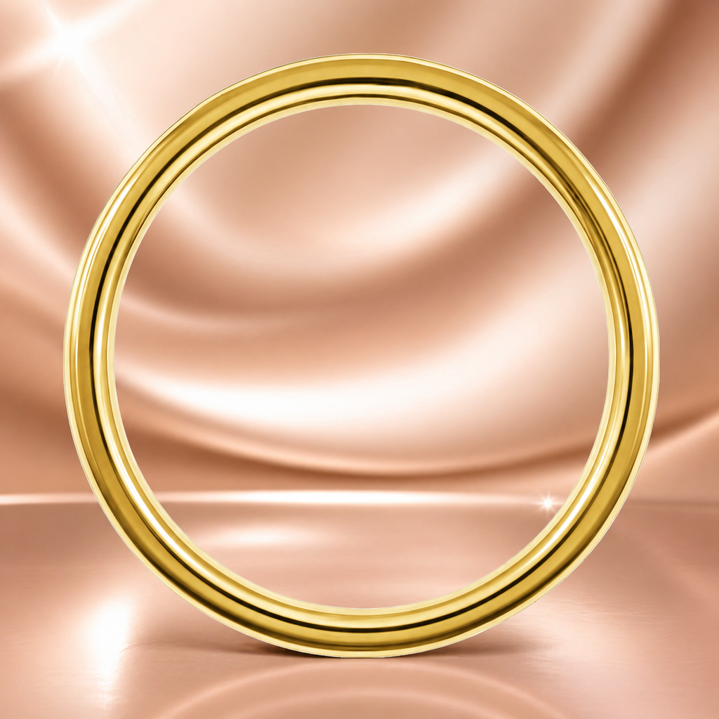 Alliance ronde en plaqué or 18 carats – 2 mm