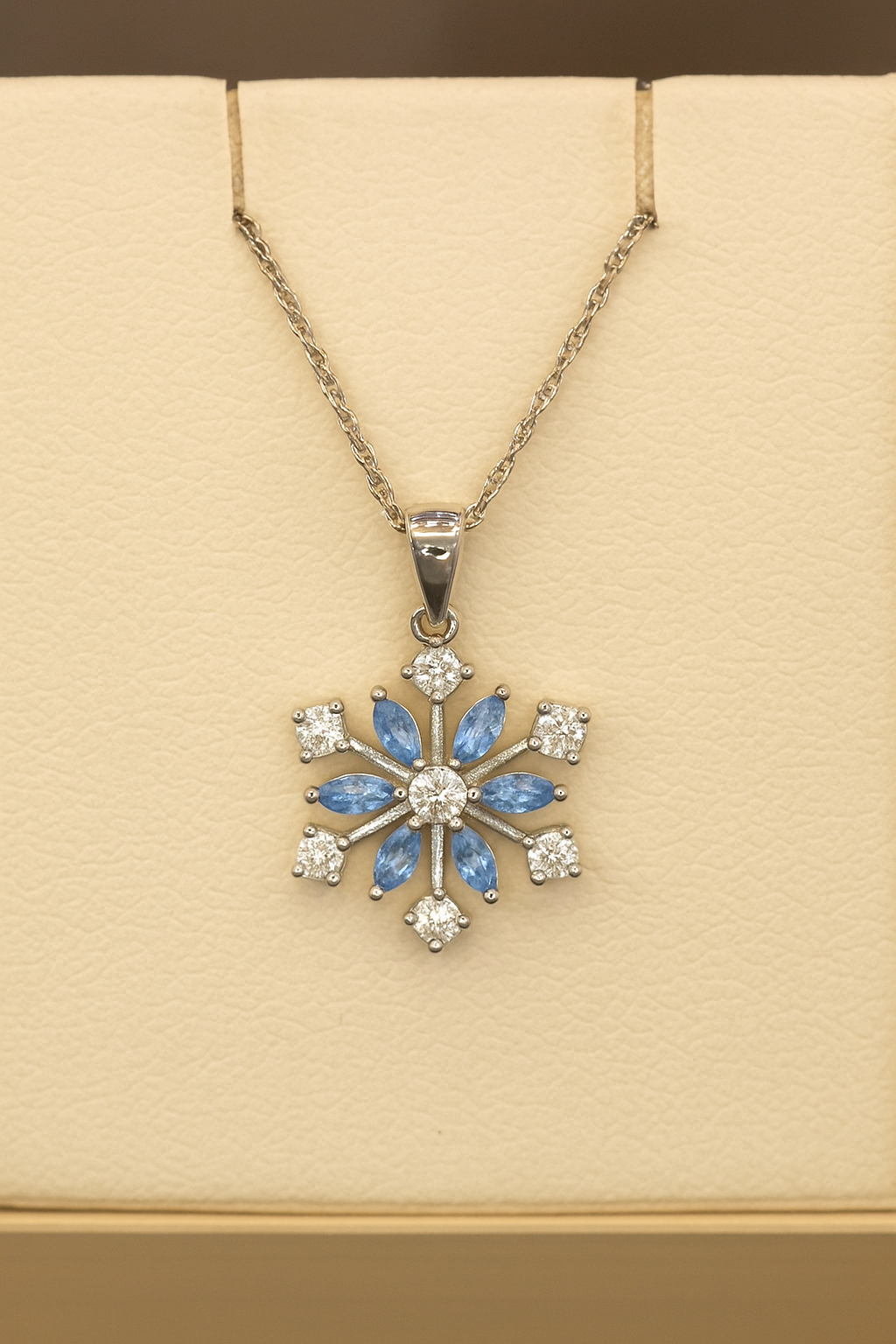 Collier Flocon Argent 925 Rhodié & Zirconium