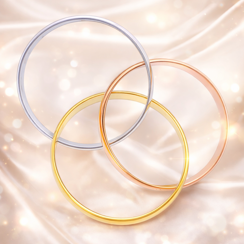 Bague 3 anneaux entrelacés – Plaqué or 18 carats