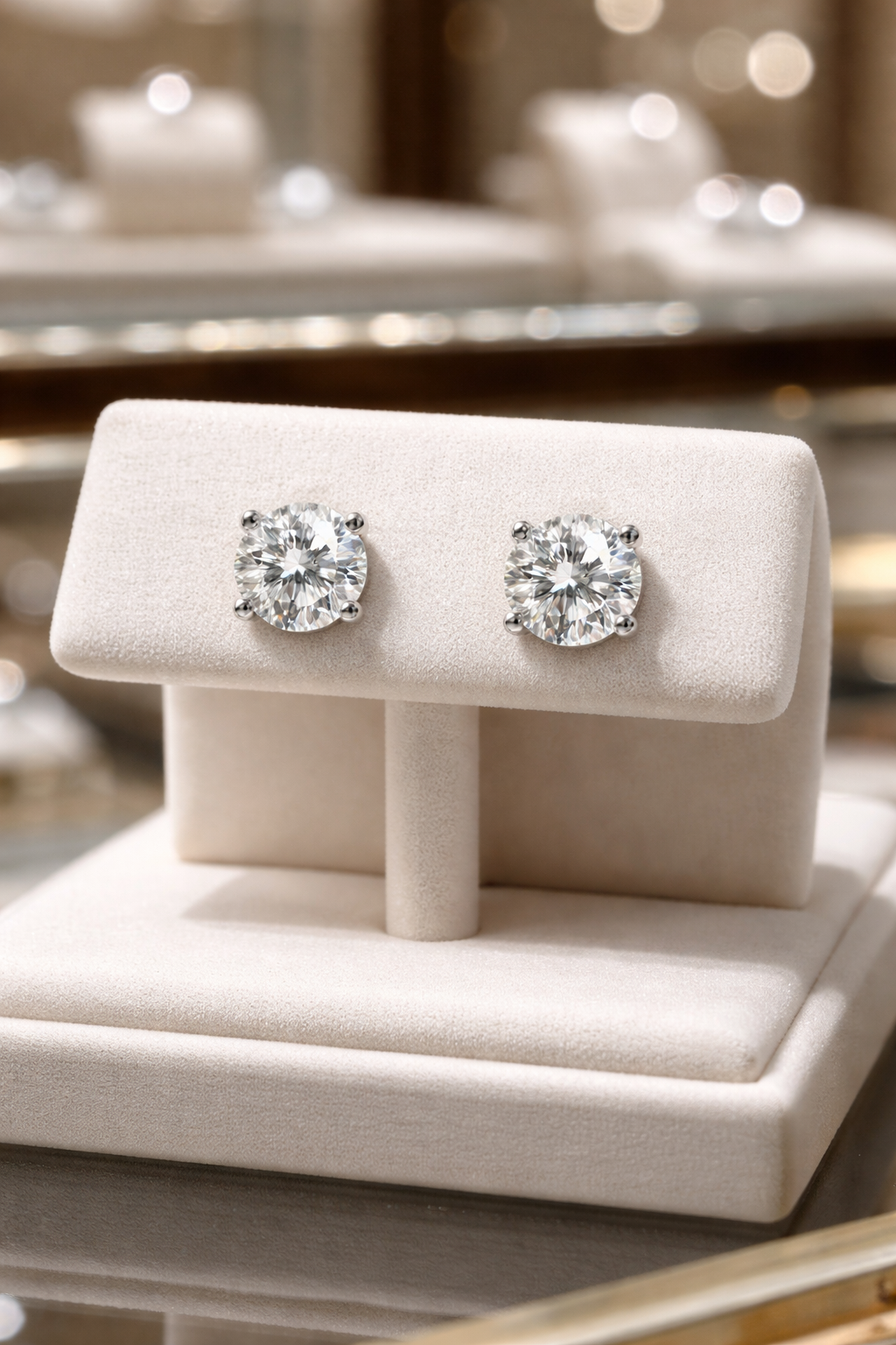 Boucles d’oreilles puces 5 mm en Argent 925 rhodié & Zirconium – Éclat diamant