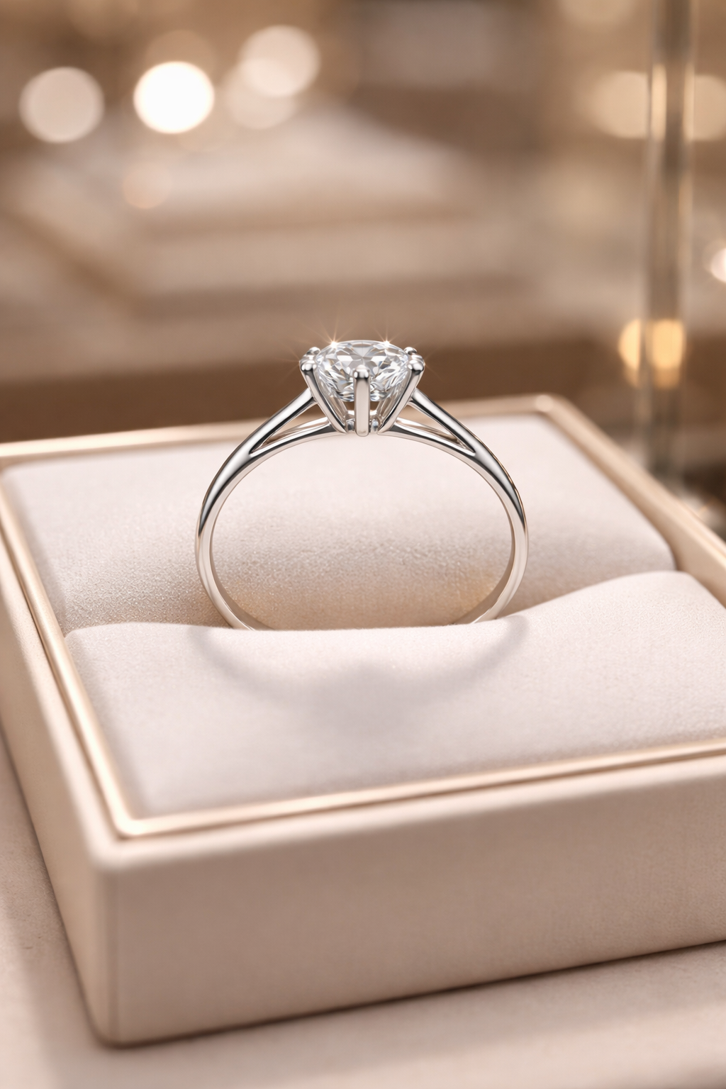 Bague Solitaire Zirconium 6 mm – Argent 925 Rhodié