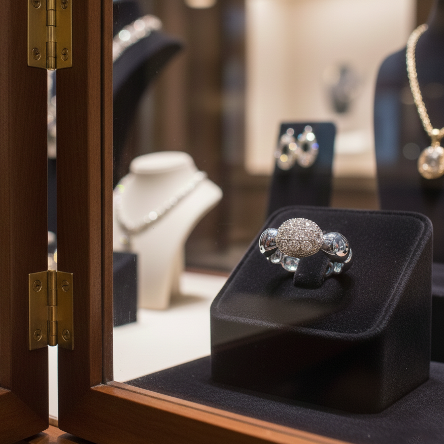 Bague Pavée en Zirconium – Argent 925 Rhodié