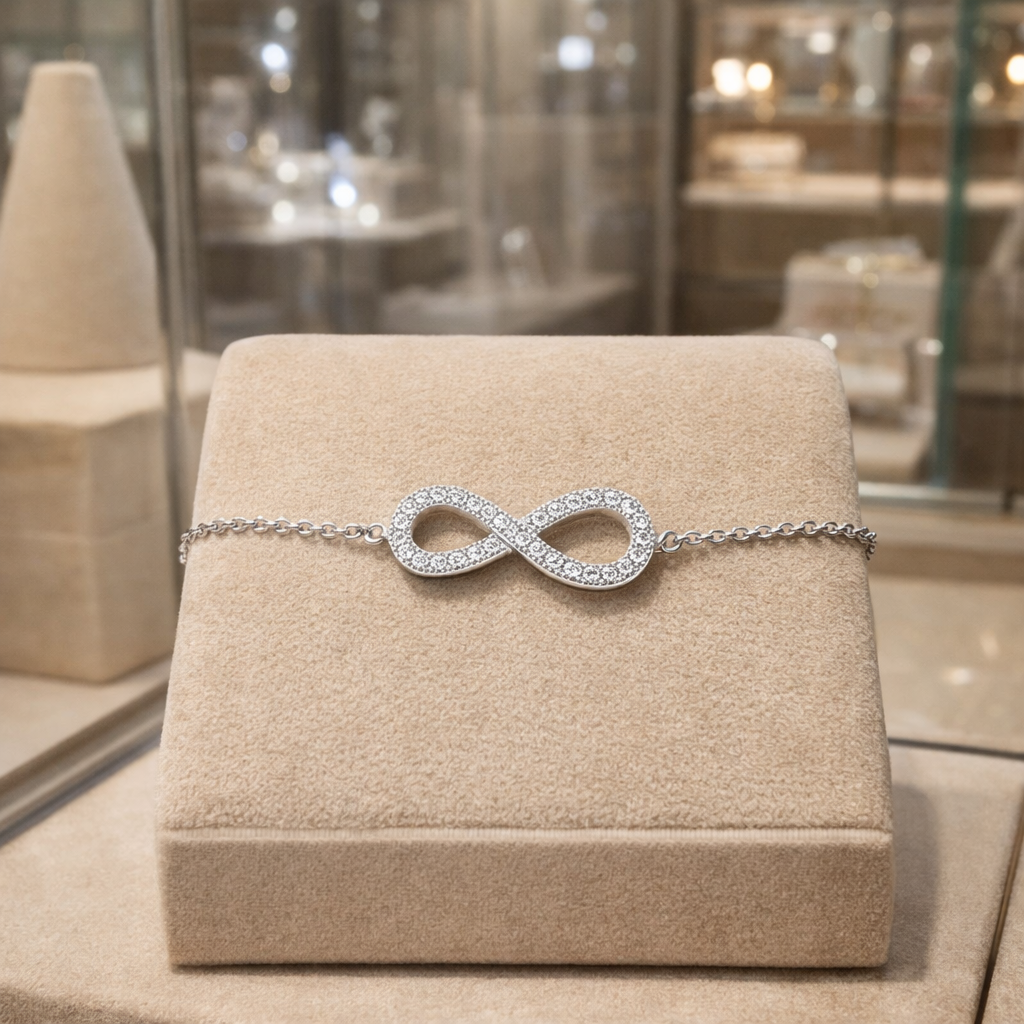 Bracelet Infini – Argent 925 rhodié & Zirconiums