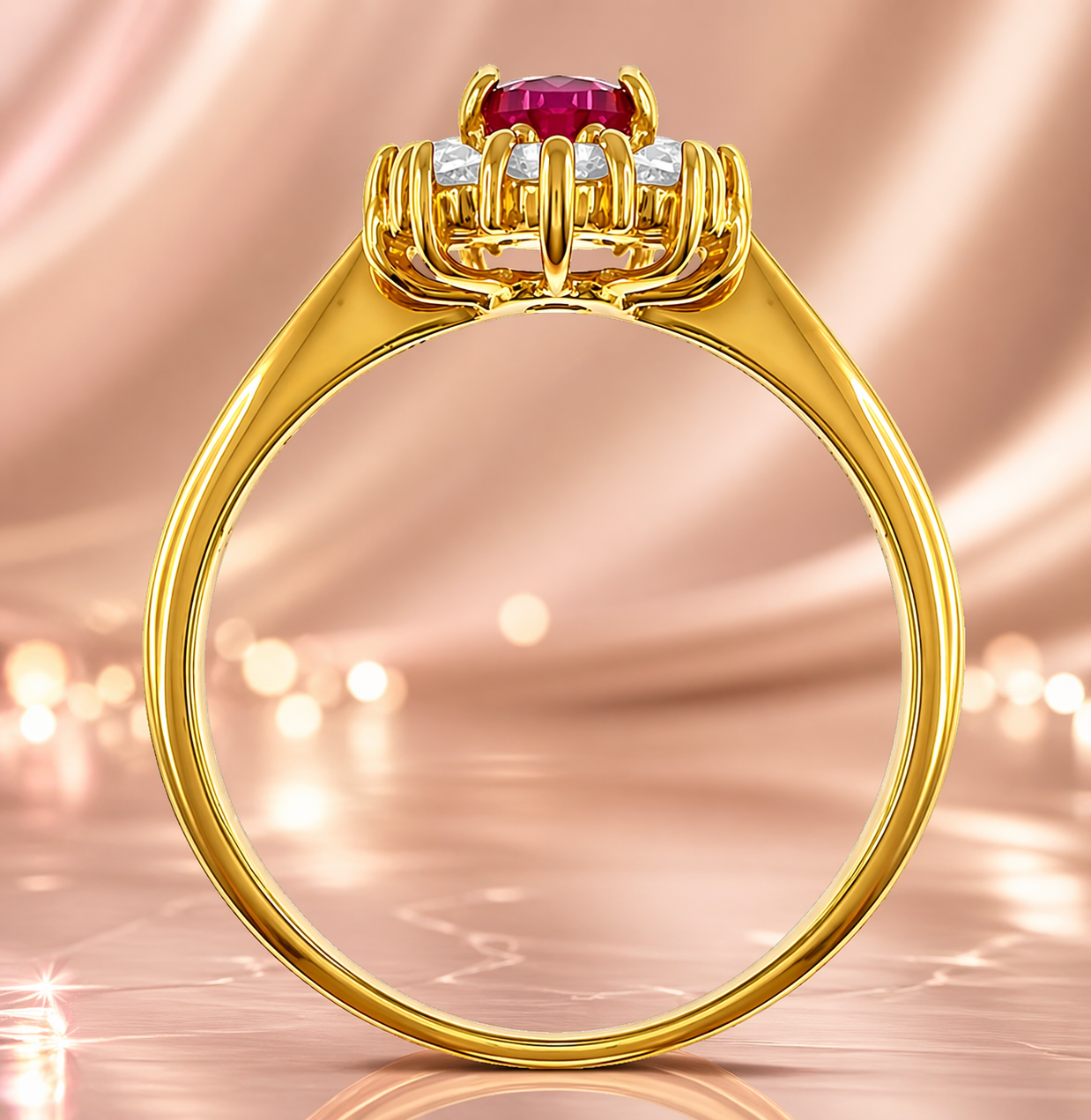 Bague Éclat Rubis – Plaqué Or 18 Carats