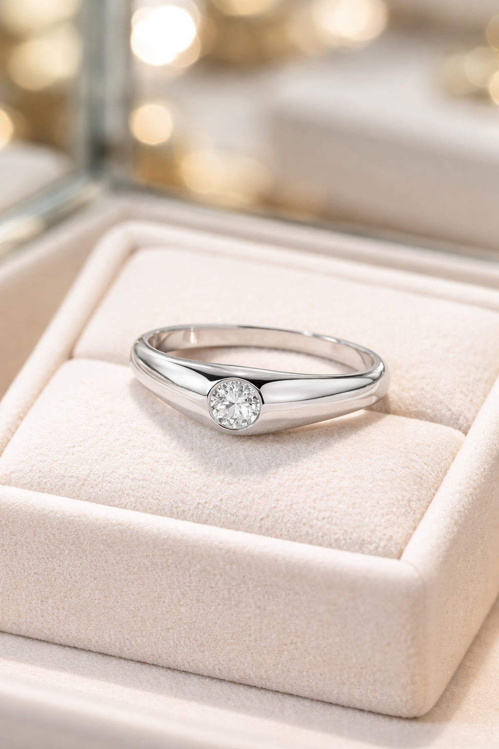 Bague Argent 925 Rhodié & Zirconium 3,5 mm – Élégance Minimaliste