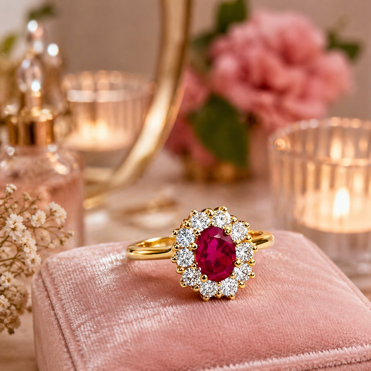 Bague Éclat Rubis – Plaqué Or 18 Carats