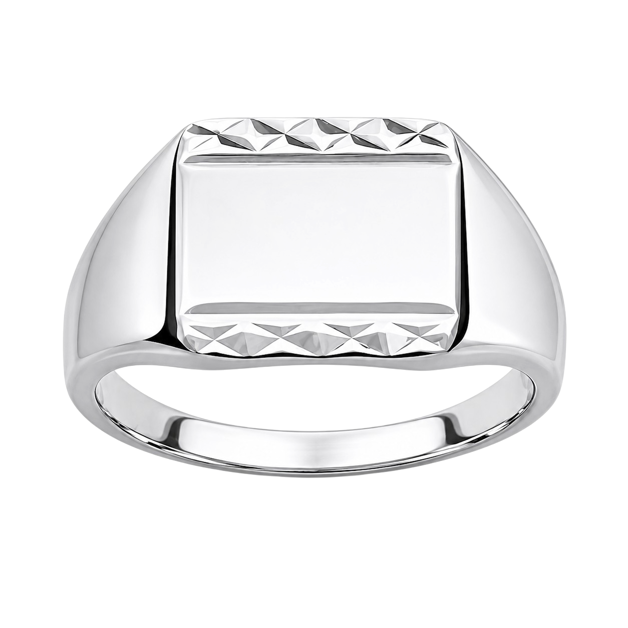 Chevalière Homme Argent 925 Rhodié – Plateau Rectangulaire