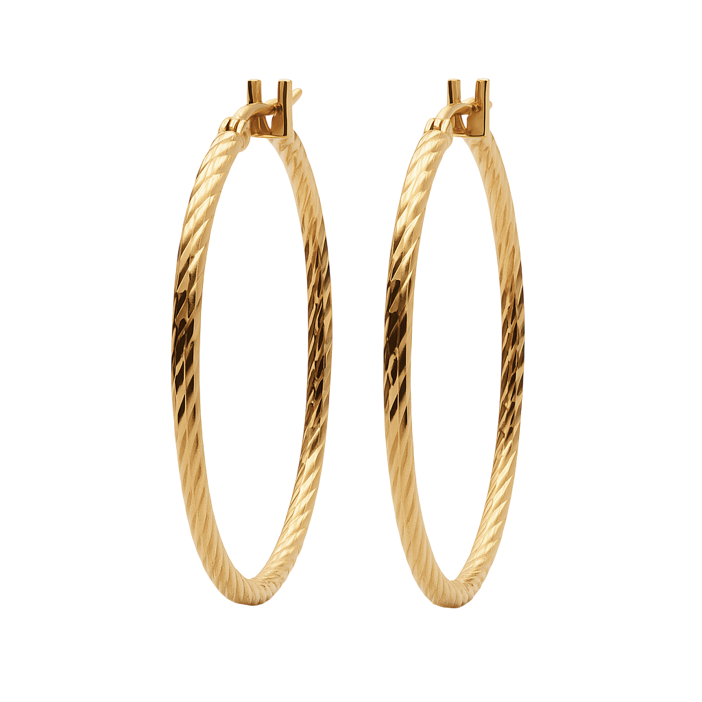 Créoles Plaqué Or 4 cm – Finition Torsadée