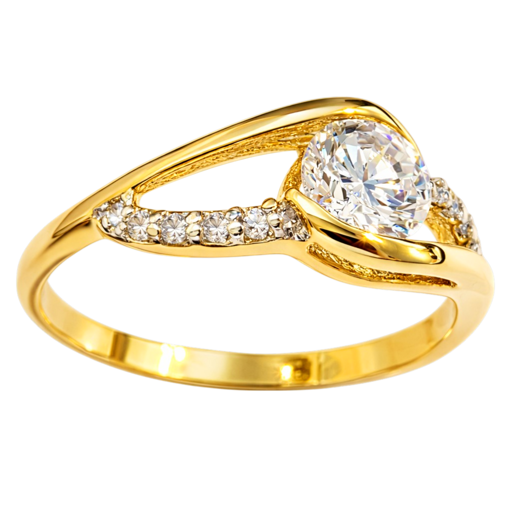 Bague Éclat – Plaqué Or 18 Carats & Zirconium