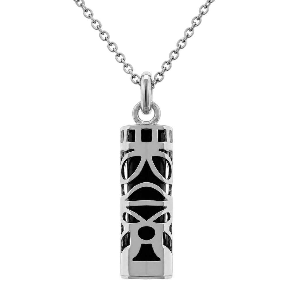 Collier Grand Tiki en Argent 925 & onyx noir – Mixte
