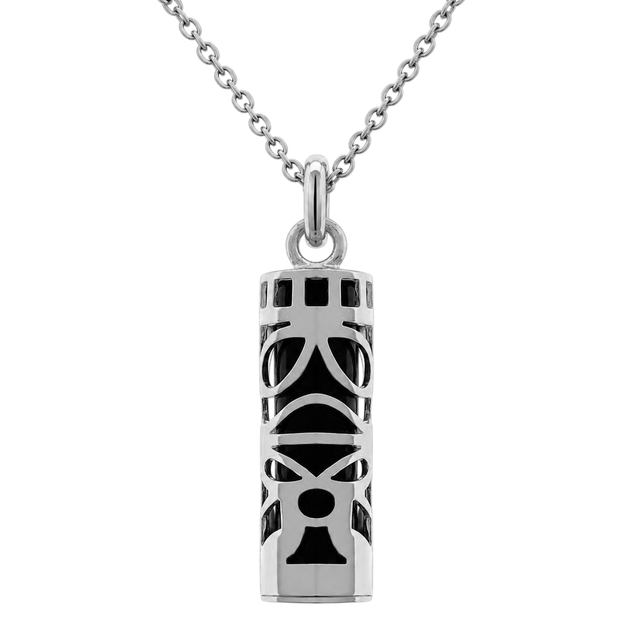 Collier Grand Tiki en Argent 925 & onyx noir – Mixte