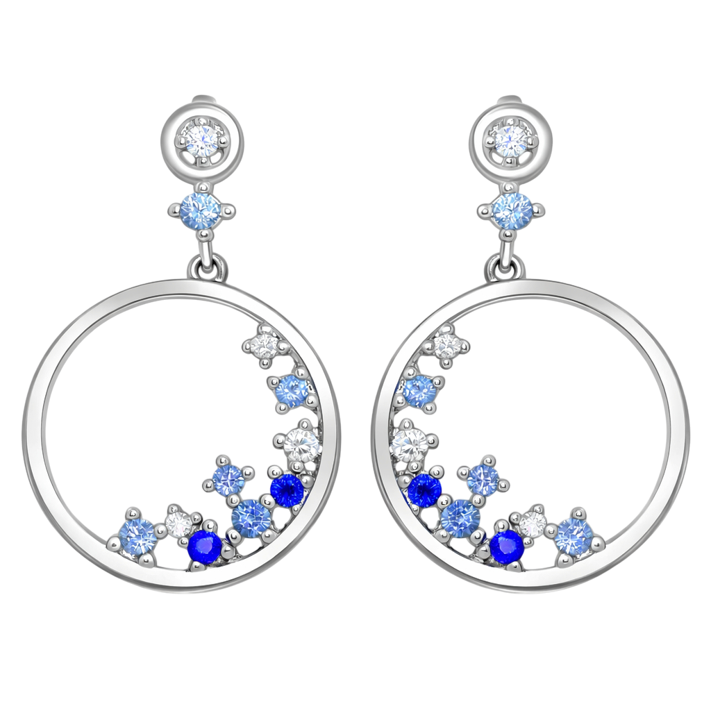 Boucles d’oreilles cercle en argent 925 rhodié & zirconium