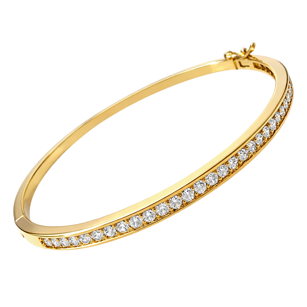 Bracelet Jonc Luxuria – Plaqué Or 18 Carats & Zirconium
