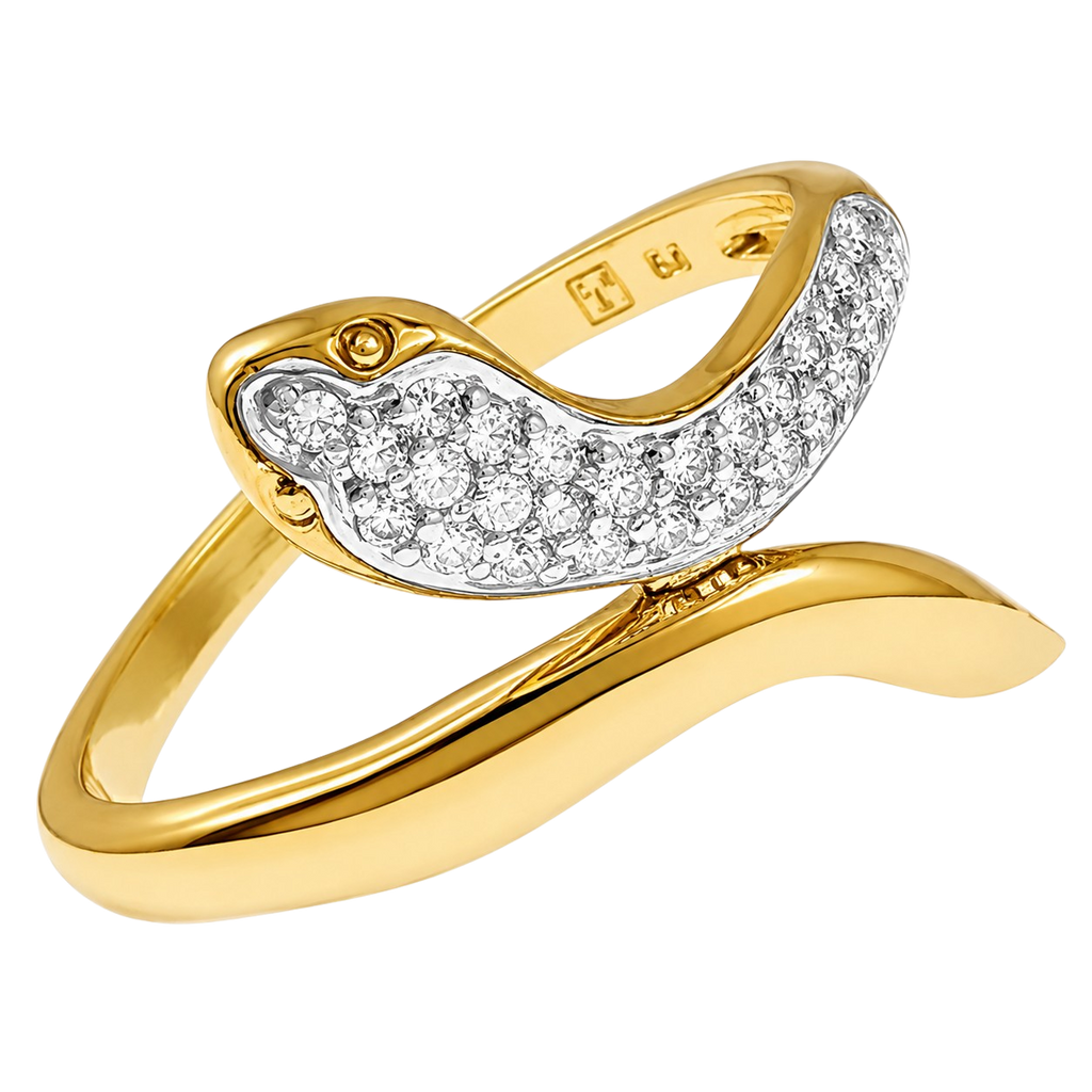 Bague Serpent – Plaqué Or 18 Carats & Zirconiums