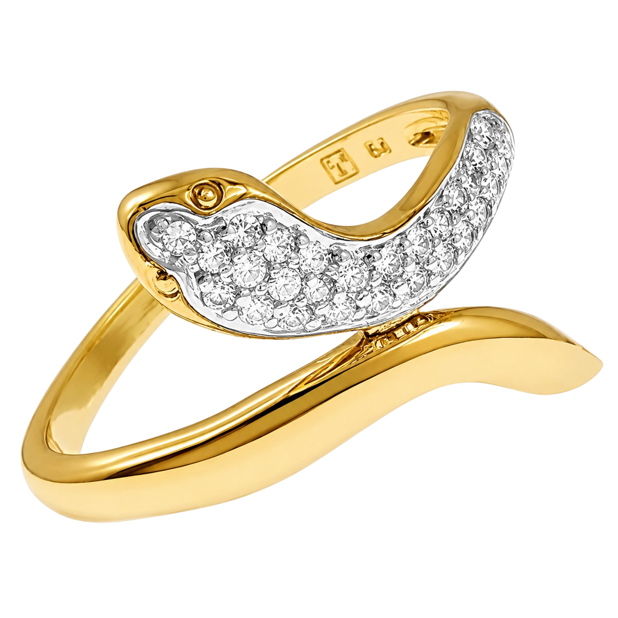 Bague Serpent – Plaqué Or 18 Carats & Zirconiums
