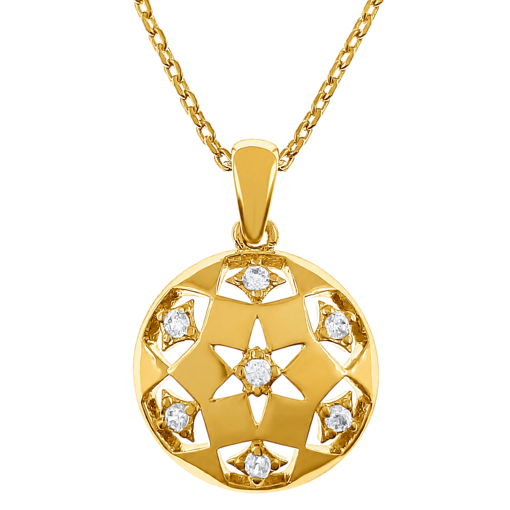Collier Étoile – Plaqué Or Jaune 18 Carats & Zirconiums