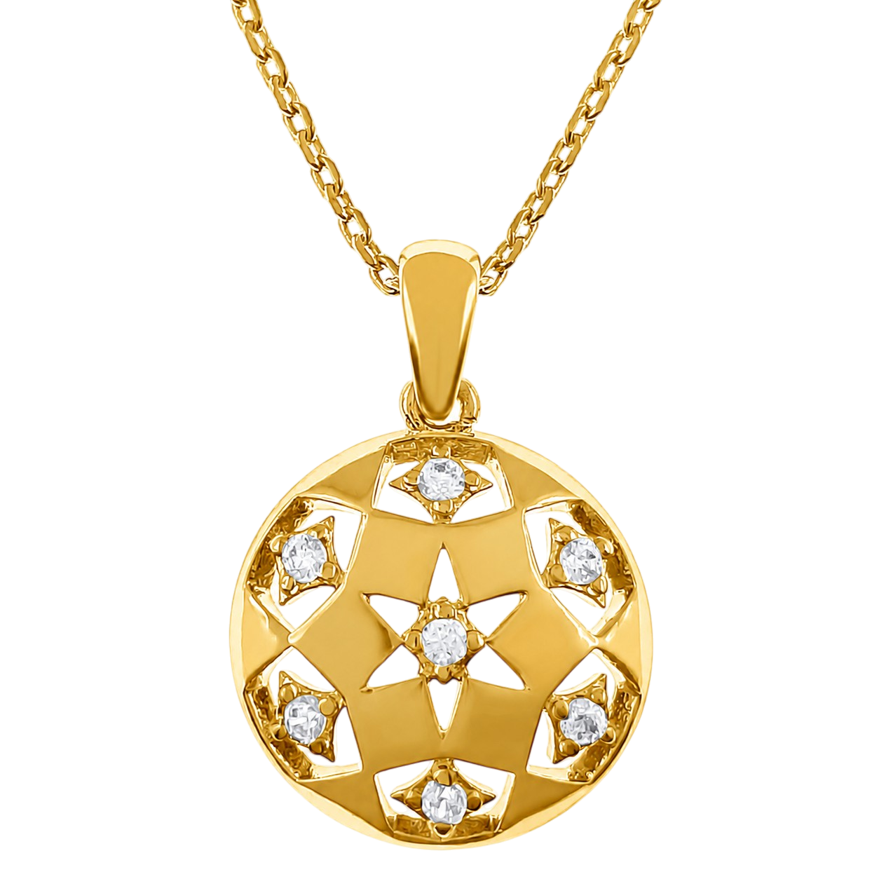 Collier Étoile – Plaqué Or Jaune 18 Carats & Zirconiums