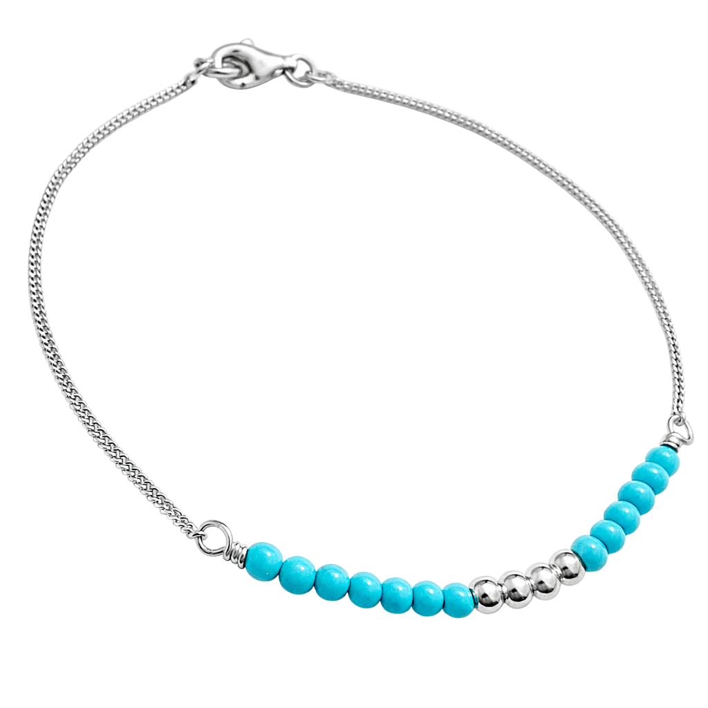 Bracelet Argent 925 & Perles Turquoises