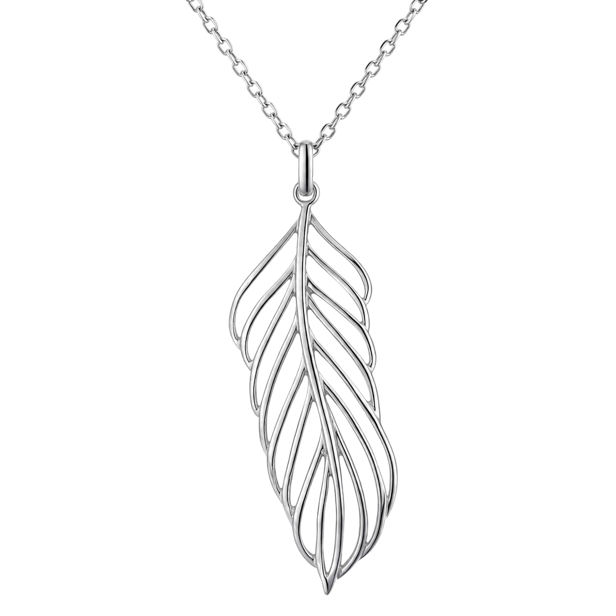 Collier Plume Argent 925 Massif