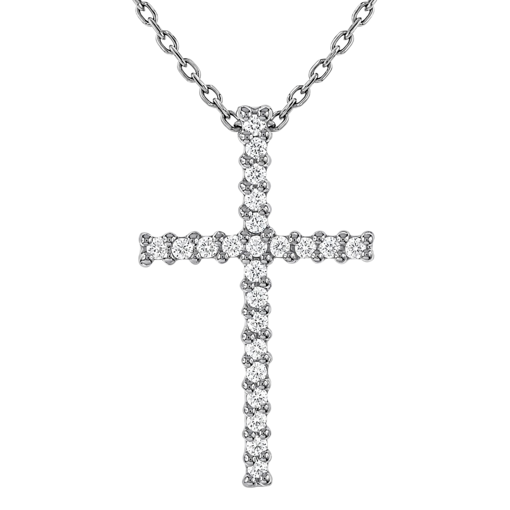 Collier Croix Orinae – Argent 925 Rhodié & Zirconiums