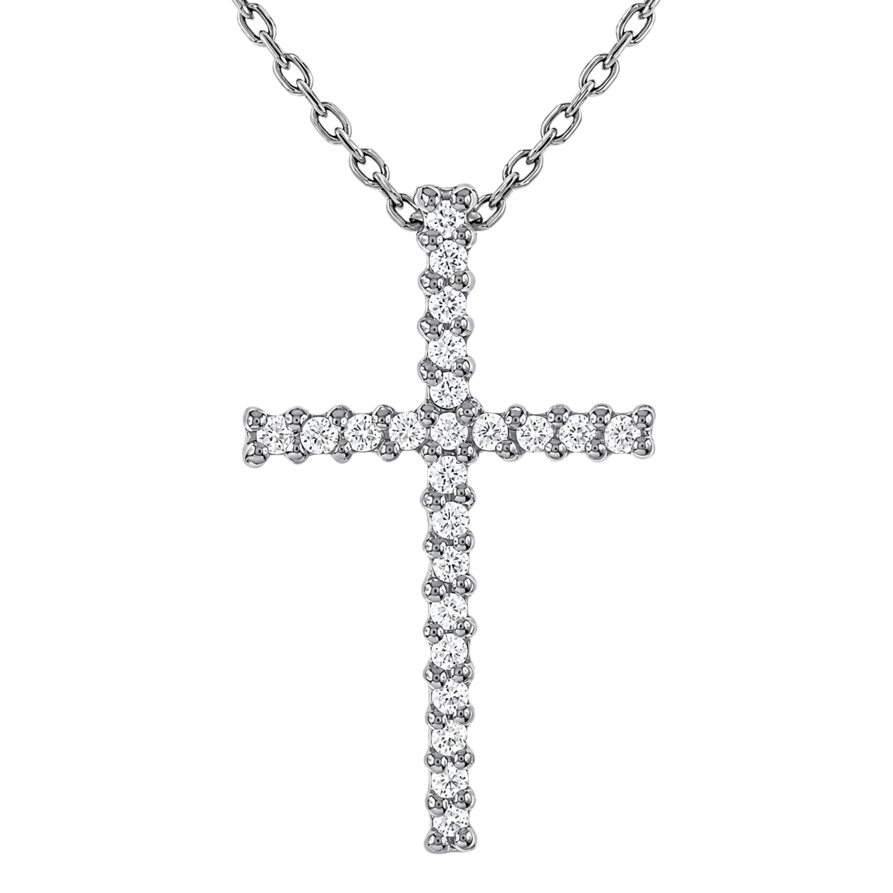 Collier Croix Orinae – Argent 925 Rhodié & Zirconiums
