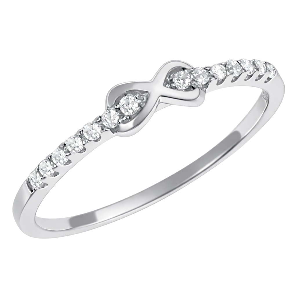 Bague Infini en Argent 925 Rhodié & Zirconium