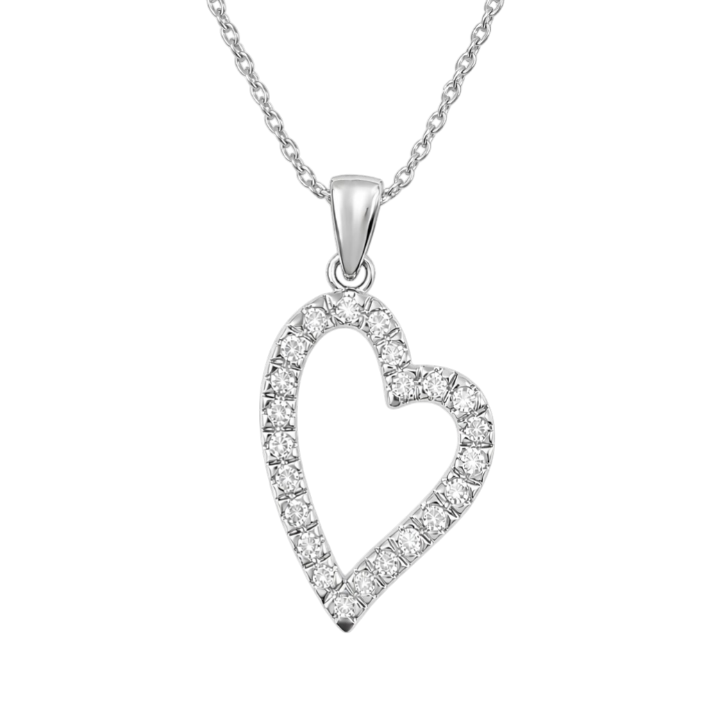 Collier Cœur Éclat – Argent 925 Rhodié & Zirconium