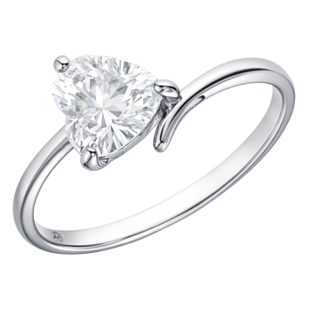 Bague Cœur Zirconium – Argent 925 Rhodié