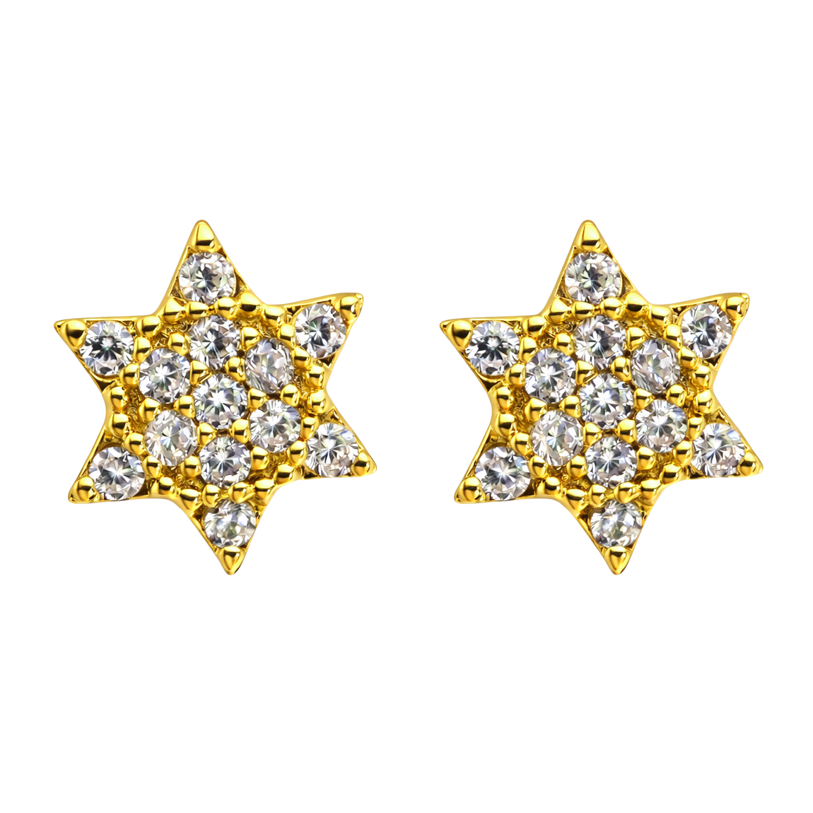 Boucles d’oreilles Étoile – Plaqué Or 18 Carats & Zirconium