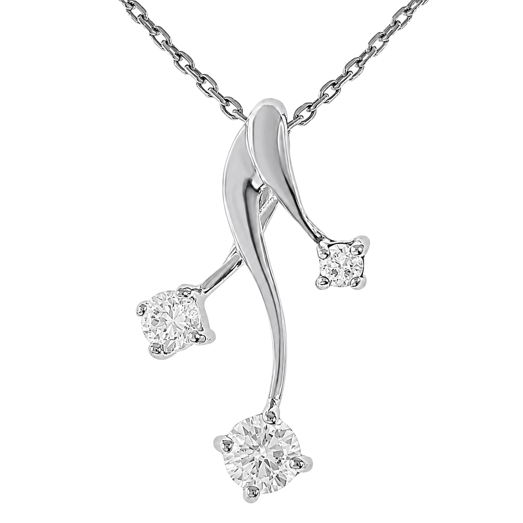 Collier Argent 925 Rhodié & Zirconiums Élégance Croisée