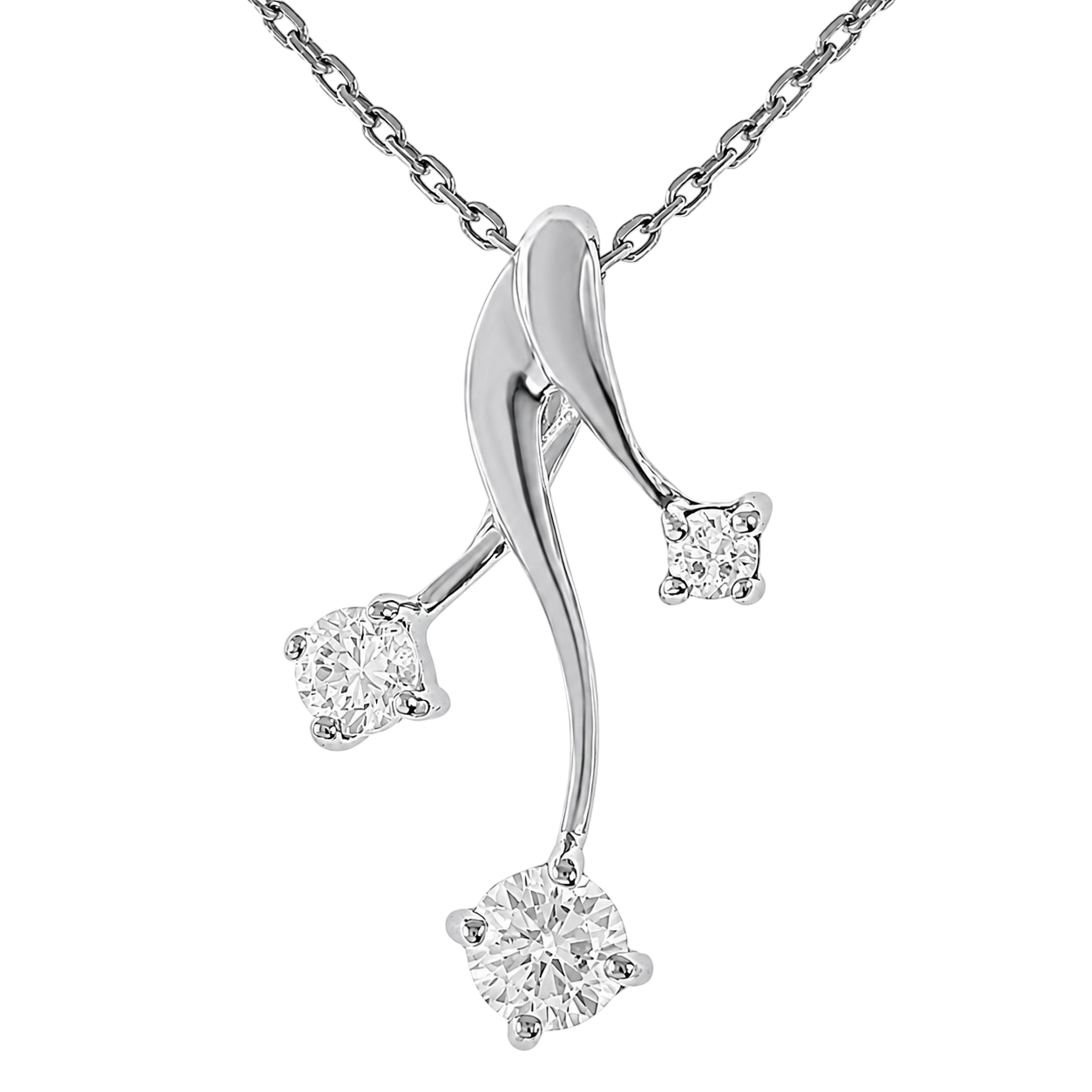 Collier Argent 925 Rhodié & Zirconiums Élégance Croisée