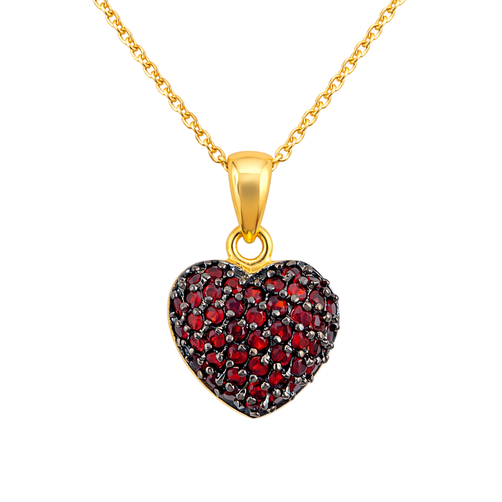 Collier Cœur en Plaqué Or 18 Carats & Zirconiums