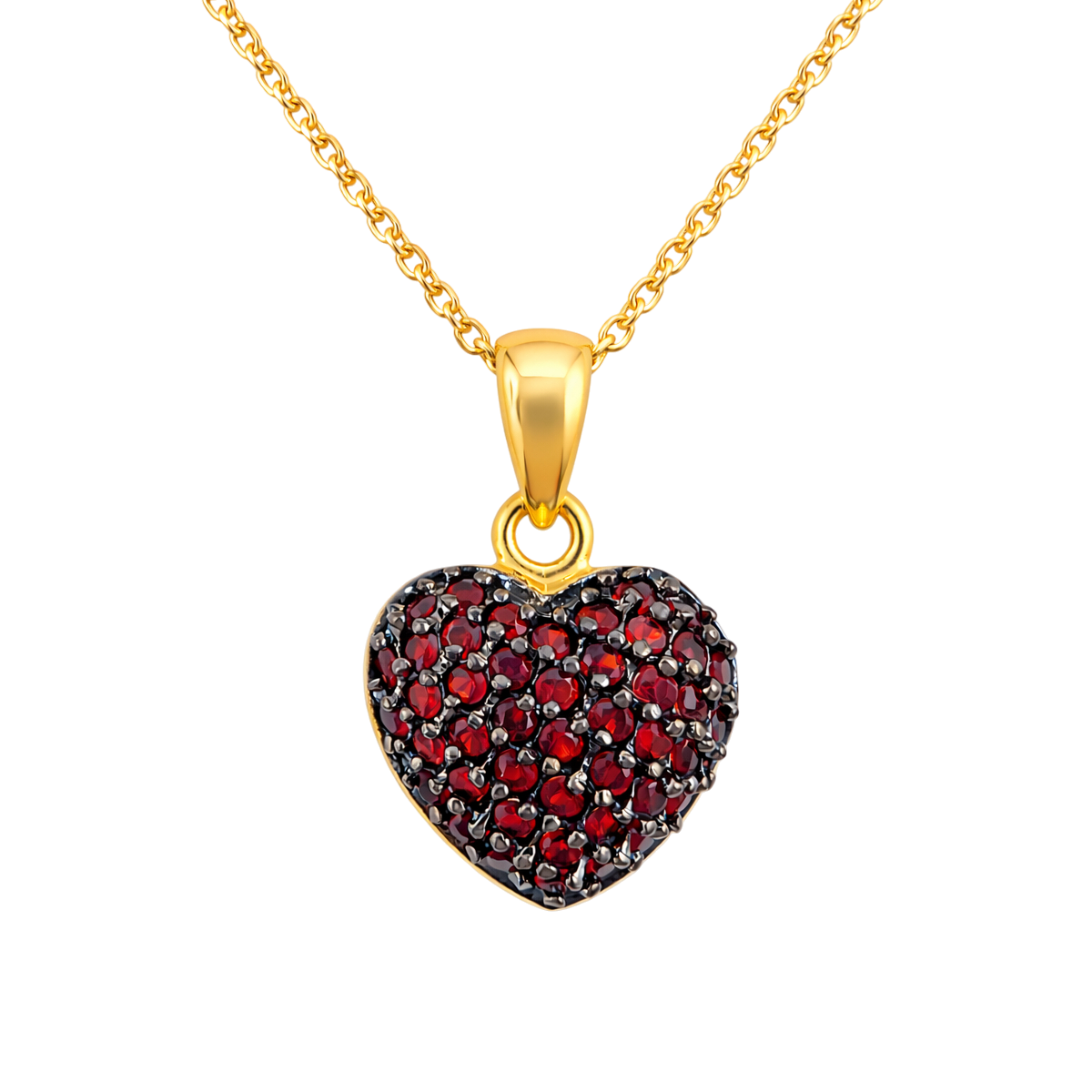 Collier Cœur en Plaqué Or 18 Carats & Zirconiums