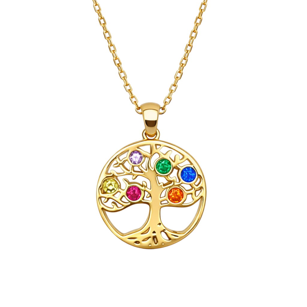 Collier Arbre de Vie – Plaqué Or 18 Carats & Zirconium