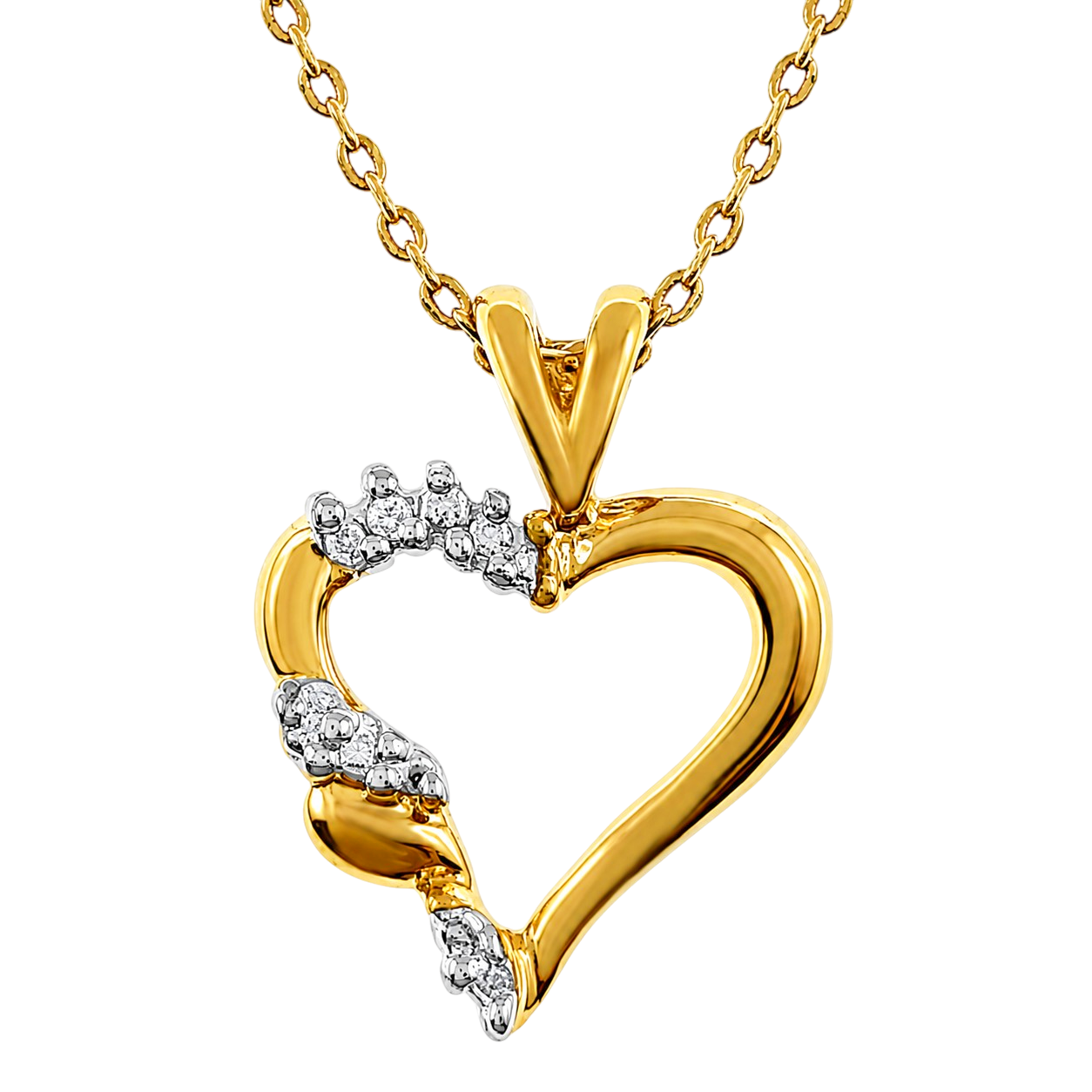 Collier Cœur Éclat – Plaqué Or Jaune 18 Carats & Zirconiums