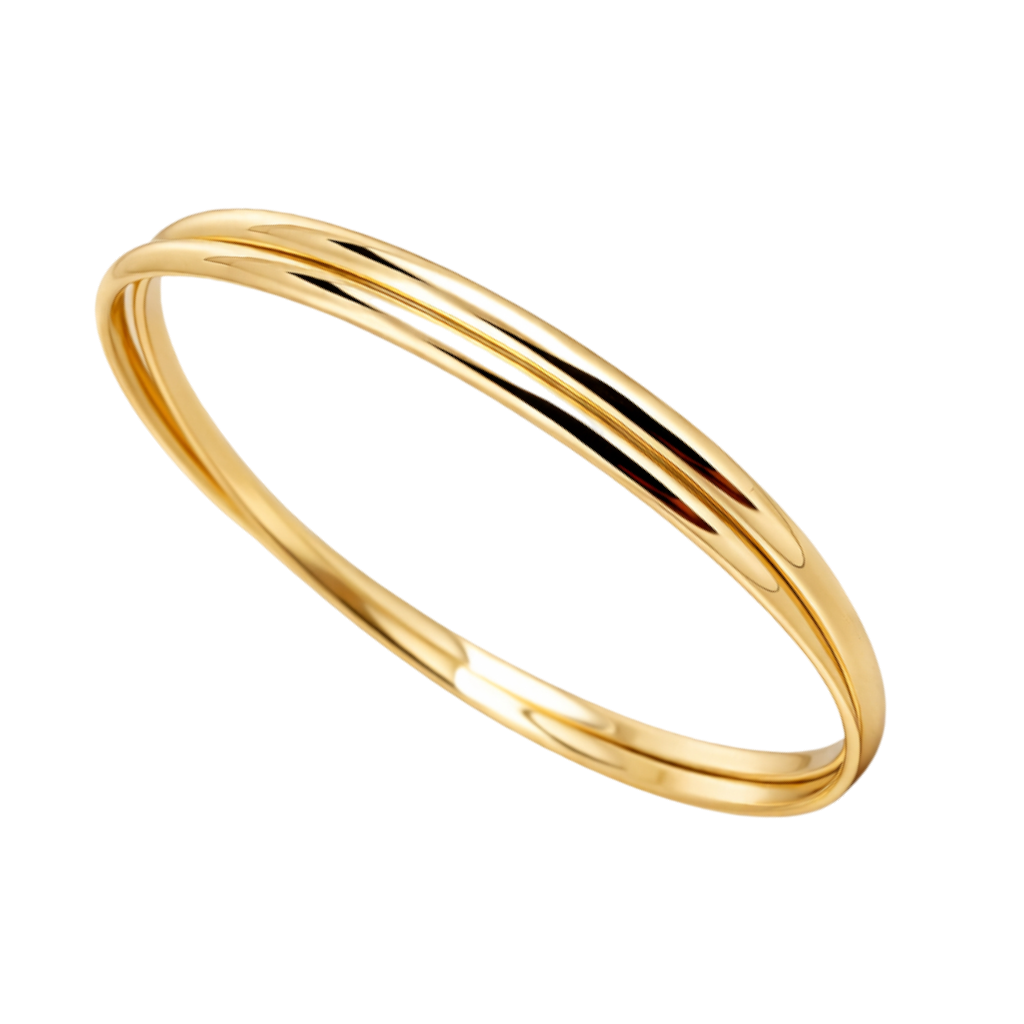 Bracelet 2 Anneaux Entrelacés – Plaqué Or 18 Carats