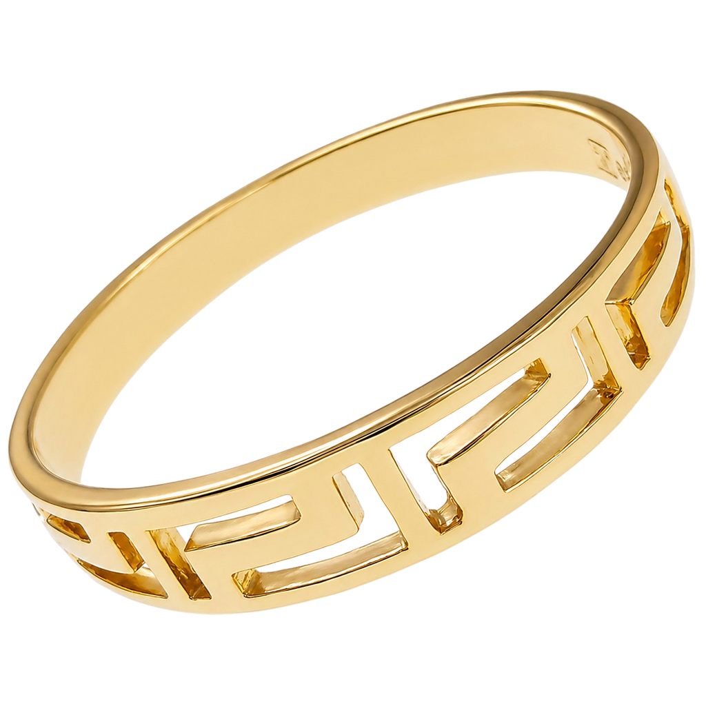 Bague motif grec – Plaqué or 18 carats