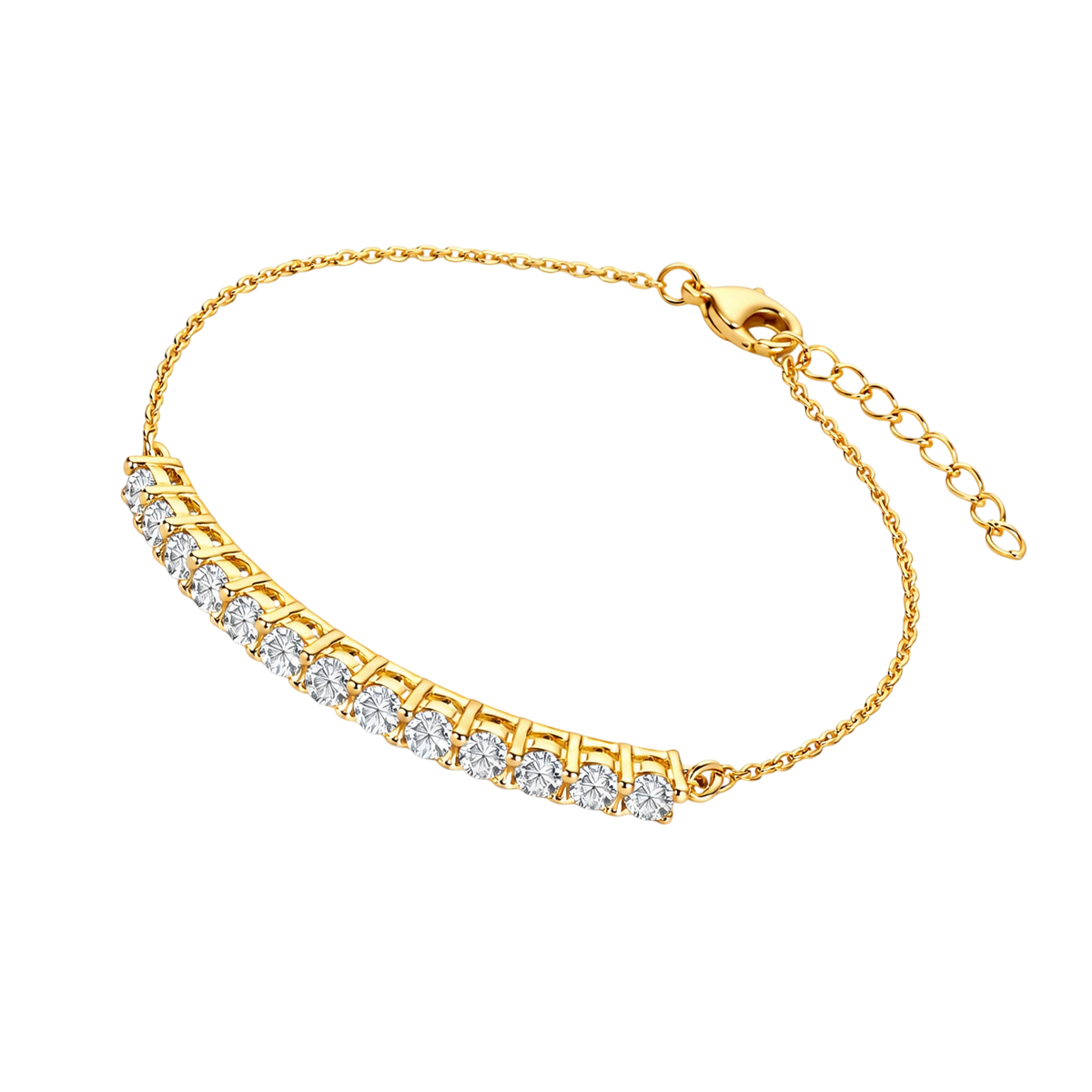 Bracelet Plaqué Or 18 Carats & Zirconiums