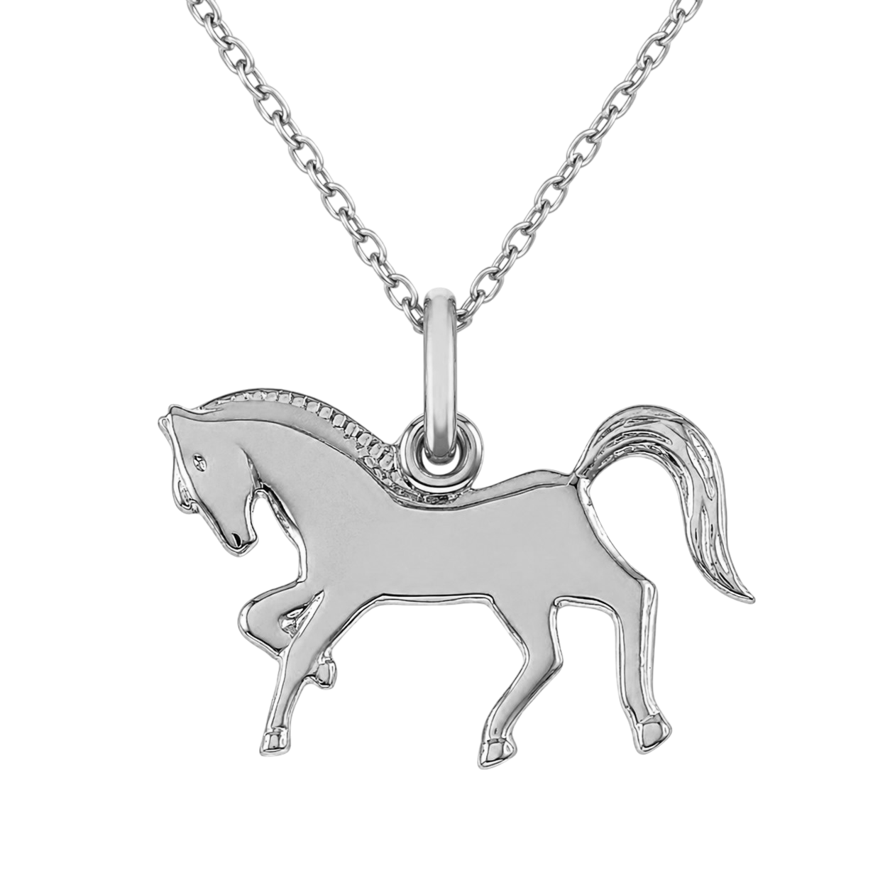 Collier Cheval en Argent 925 Rhodié – Orinae