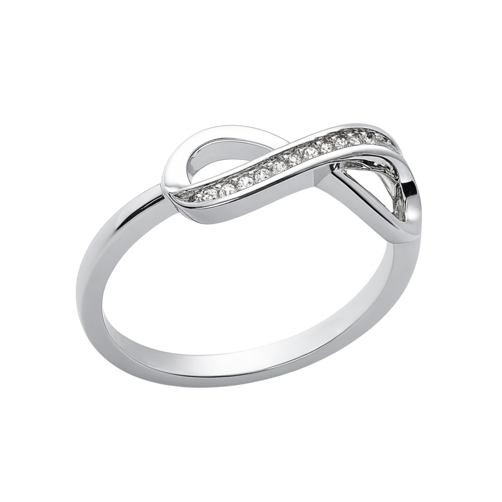 Bague Infini en Argent 925 Rhodié & Zirconium – Élégance Intemporelle