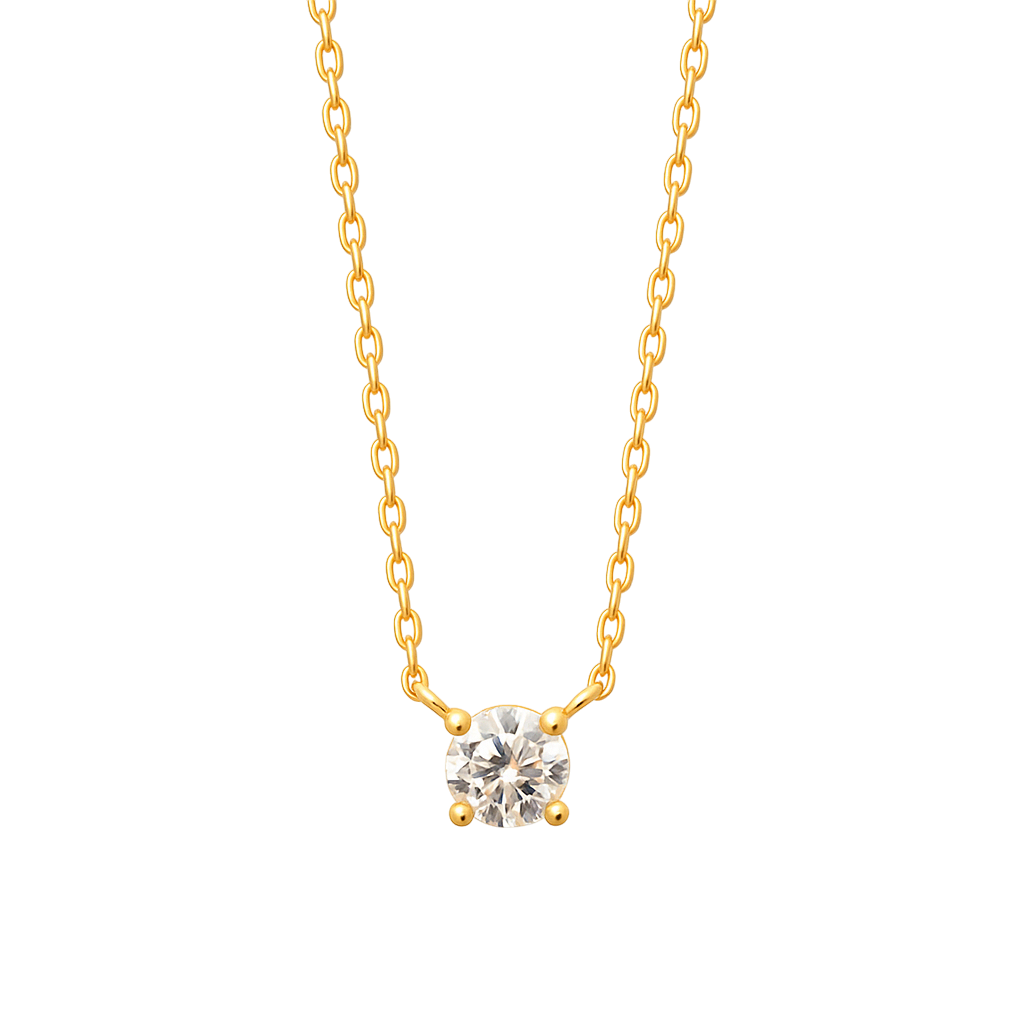 Collier en Plaqué Or & Zirconium – Chaîne 45 cm Ajustable